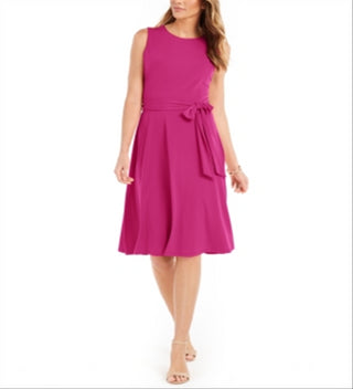 Vestido feminino Charter Club com amarração na cintura e midi, rosa, tamanho extrapequeno