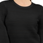 Suéter feminino de malha canelada com gola redonda, tamanho grande, preto, da INC International Concepts
