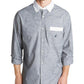 Camisa casual masculina com estampa de mapa Oxford Nautica, cinza, tamanho grande