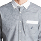 Camisa casual masculina com estampa de mapa Oxford Nautica, cinza, tamanho grande