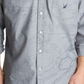 Camisa casual masculina com estampa de mapa Oxford Nautica, cinza, tamanho grande