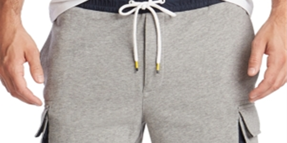 Shorts cargo masculino Nautica de lã mesclada, cinza, tamanho pequeno