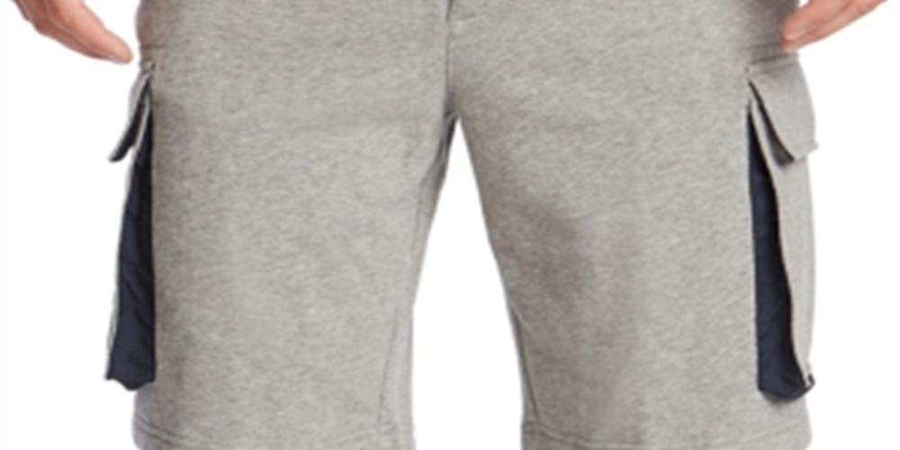 Shorts cargo masculino Nautica de lã mesclada, cinza, tamanho pequeno
