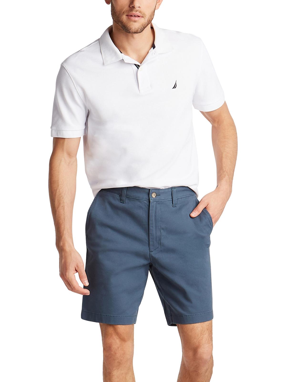 Calções de convés Nautica Stretch Classic Fit para homem, azul, tamanho 42