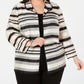 Jaqueta Kasper Plus Shadow Stripe Feminina Preta Tamanho 14W