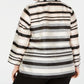 Jaqueta Kasper Plus Shadow Stripe Feminina Preta Tamanho 14W