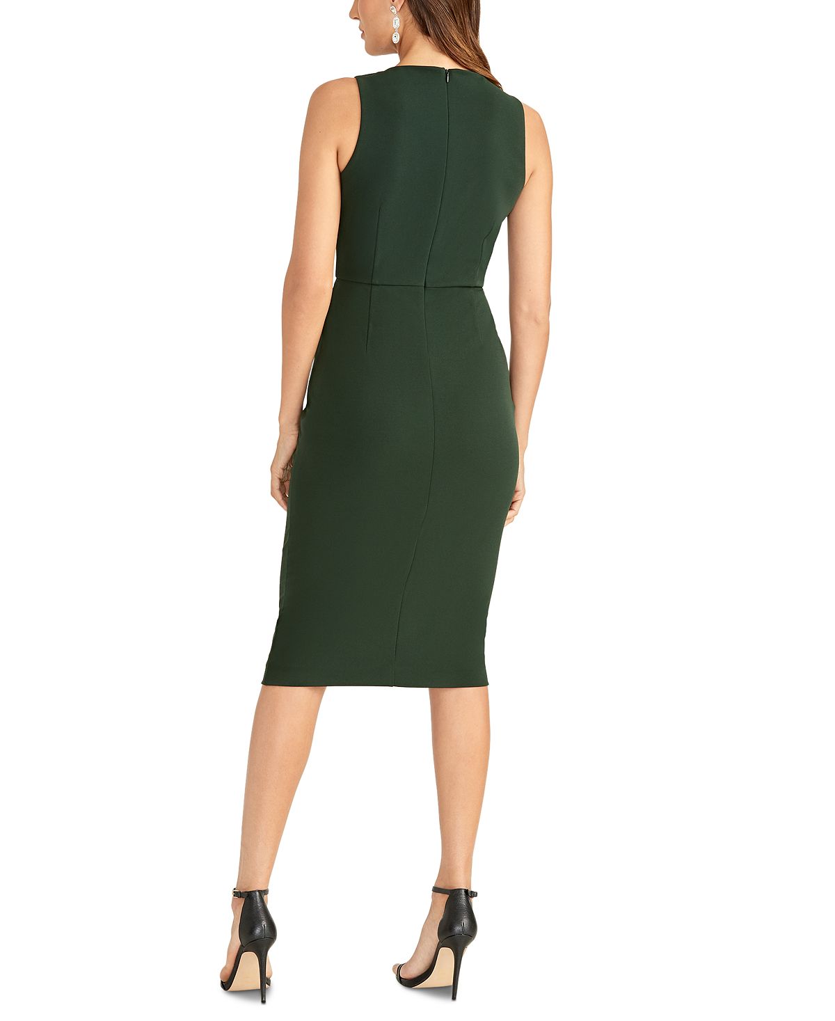 Vestido midi com babados Rachel Roy feminino, verde, tamanho extragrande