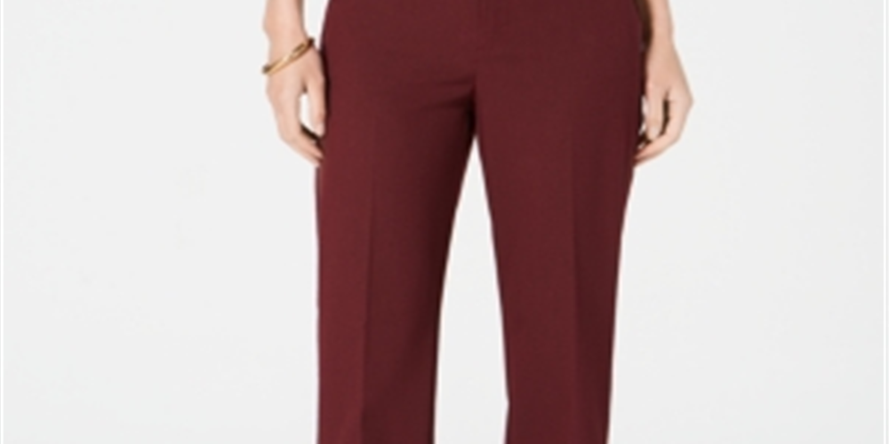 Calças femininas Charter Club Solid Carriage Red tamanho 8 Petite