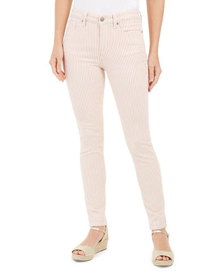 Calça jeans skinny feminina Charter Club com listras estampadas Bristol, rosa, tamanho 18