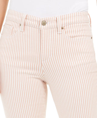 Calça jeans skinny feminina Charter Club com listras estampadas Bristol, rosa, tamanho 18
