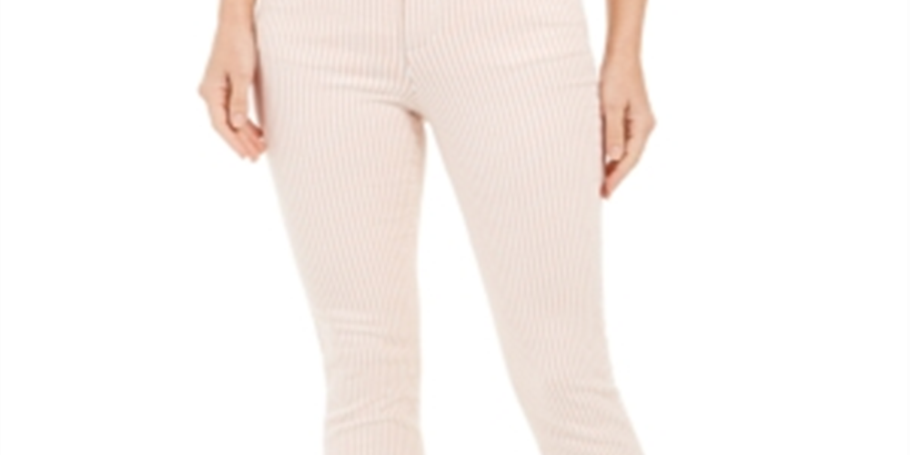 Calça jeans skinny feminina Charter Club com listras estampadas Bristol, rosa, tamanho 18