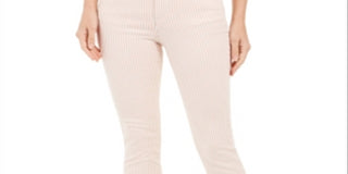 Calça jeans skinny feminina Charter Club com listras estampadas Bristol, rosa, tamanho 18