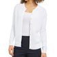 Cardigan feminino com ponto pavão Charter Club, branco, tamanho extrapequeno