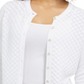 Cardigan feminino com ponto pavão Charter Club, branco, tamanho extrapequeno