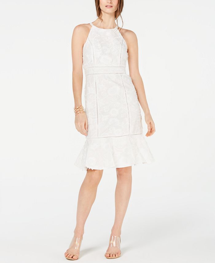 Vestido tubinho com decote halter feminino INC International Concepts, branco, tamanho 0, pequeno