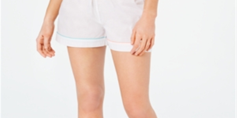 Pijama curto feminino Charter Club de algodão, tamanho X-G, branco