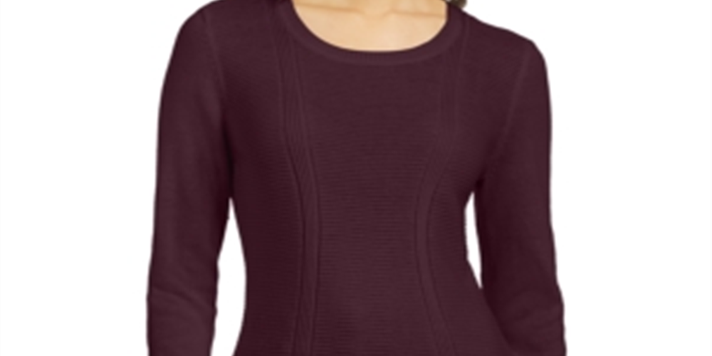 Suéter feminino estilo &amp; co com pontos mistos, roxo, tamanho pequeno