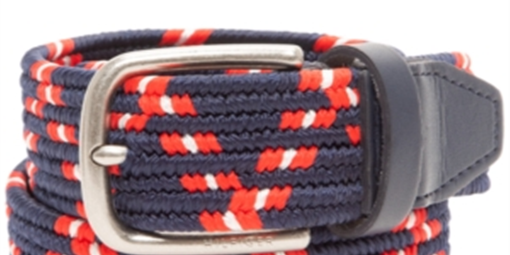 Tommy Hilfiger Cinto Casual Masculino Comfort Stretch Webbing Azul Tamanho Pequeno
