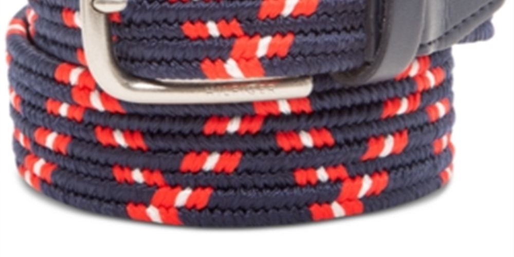 Tommy Hilfiger Cinto Casual Masculino Comfort Stretch Webbing Azul Tamanho Pequeno