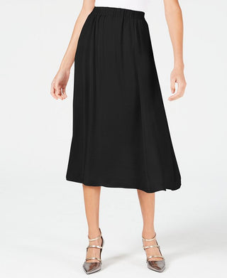 Alfani Saia evasê de cetim lavado feminina, preta, tamanho pequeno P
