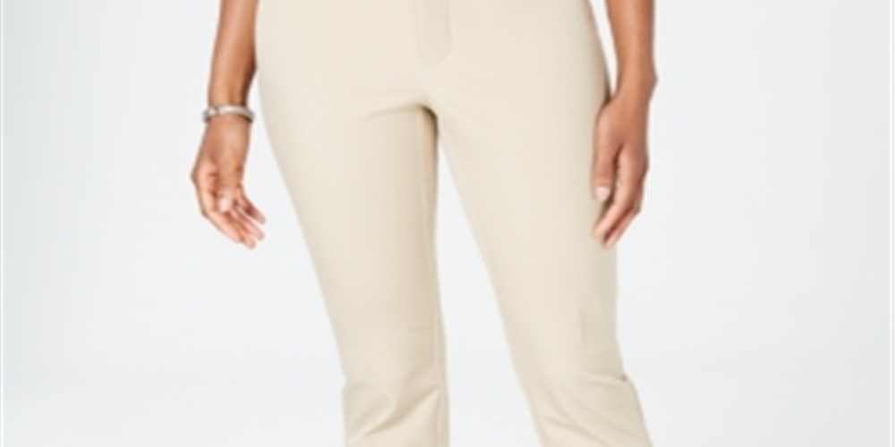 Calça curta feminina Charter Club Newport Tummy Control marrom tamanho 8