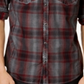 Camisa xadrez masculina Johnny Cotton Western da INC International Concepts, vermelha, tamanho XXX-G