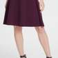 Vestido flare feminino DKNY com manga bufante e nó, roxo, tamanho 10
