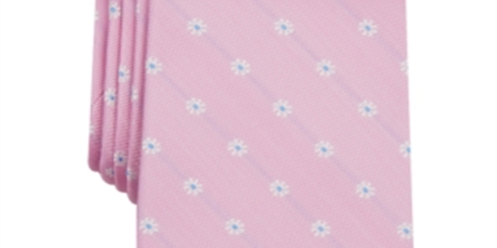 Gravata de seda masculina Club Room Baymar Business, rosa, tamanho regular