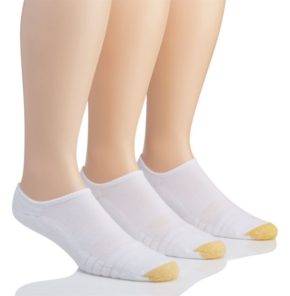 Meias invisíveis Gold Toe The Sneaker Masculinas Brancas Tamanho 8-11