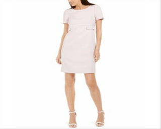 Vestido de sarja feminino Anne Klein, rosa, tamanho 0