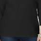 Karen Scott Blusa Feminina Manga Três Quartos Preta Tamanho Grande
