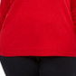 Suéter feminino com decote em V e botões da INC International Concepts, tamanho 1X, vermelho