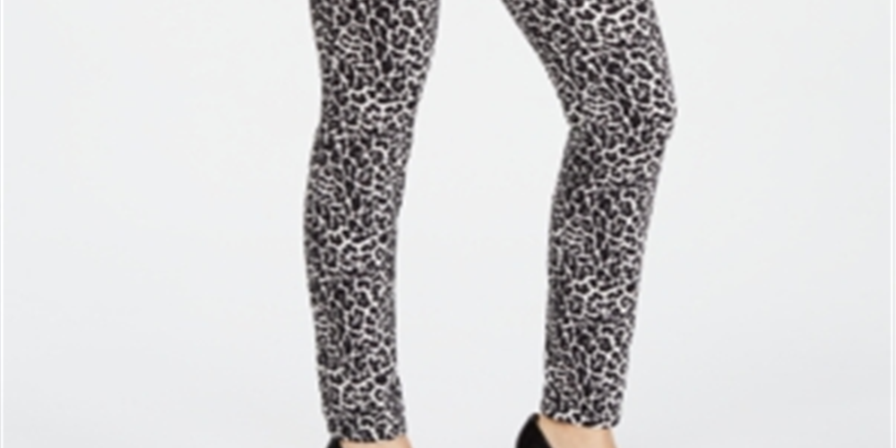 Calça jeans skinny feminina INC International Concepts Essential Leopard, cinza, tamanho 14