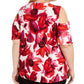 Blusa feminina estampada com ombros descobertos, INC International Concepts, branca, tamanho 1X