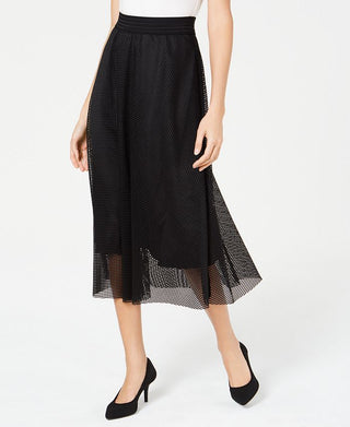 Saia midi feminina Alfani preta tamanho extragrande