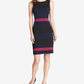 Vestido tubinho Tommy Hilfiger Scuba Crepe Colorblock Feminino Azul Tamanho 12P