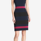 Vestido tubinho Tommy Hilfiger Scuba Crepe Colorblock Feminino Azul Tamanho 12P