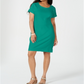 Vestido-camisa feminino Karen Scott com botões e ombros de fora, verde, tamanho pequeno, médio