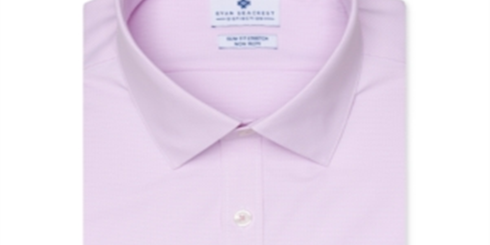 Camisa social masculina Ryan Seacrest Distinction Active Slim Fit, sem passar a ferro, elástica, Dobby, tamanho rosa, 16x32x33
