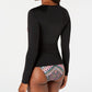 Vestido Rash Guard estampado de manga comprida Bar III feminino, preto, tamanho P