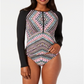 Vestido Rash Guard estampado de manga comprida Bar III feminino, preto, tamanho P