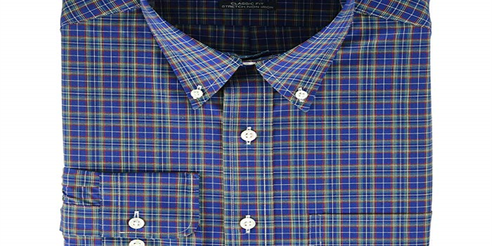 Camisa social masculina Ralph Lauren Popeline sem passar a ferro, tamanho azul, 16x34x35