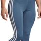 Leggings Adidas Femininas Listradas de Cintura Alta Azul Tamanho XX-S
