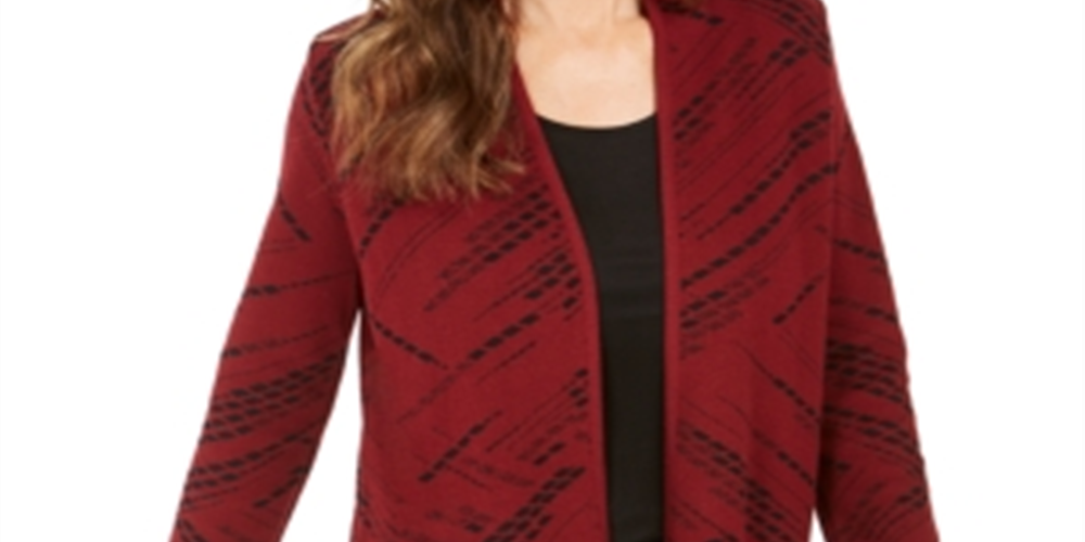 Coleção JM Feminina Jacquard Estampa Diagonal Vermelha Tamanho X-Grande