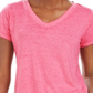 Camiseta feminina estilo &amp; co com decote em V, rosa, tamanho extrapequeno