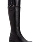 Botas femininas Alfani de cano alto, bico redondo, pretas, tamanho 7.0