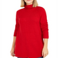 Suéter túnica feminino com costura exposta e gola simulada, tamanho XX-G, vermelho, estilo &amp; co