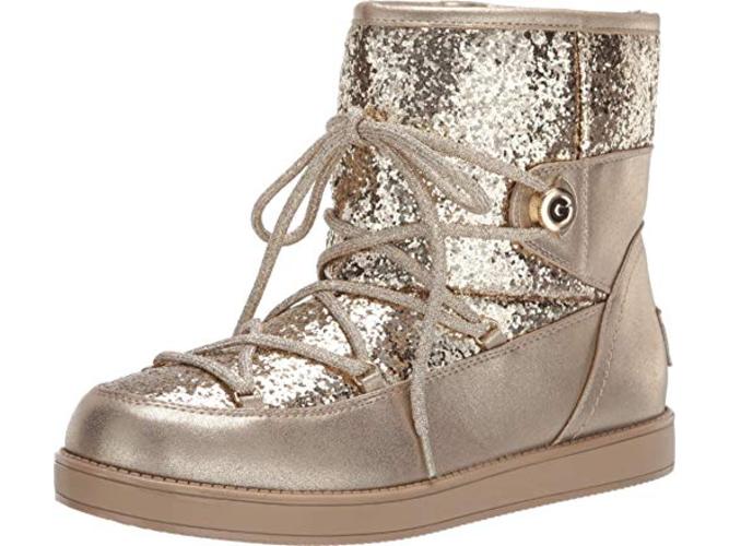 Botas femininas Guess Aylan Fabric com bico fechado e cano curto, tamanho 8,5 M, amarelas