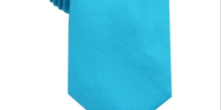 Gravata de seda masculina Alfani azul tamanho regular