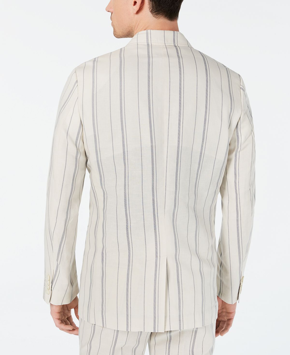 Blazer listrado slim fit masculino da INC International Concepts, marrom, tamanho médio